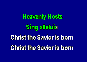 Heavenly Hosts

Sing alleluia

Christ the Savior is born
Christ the Savior is born