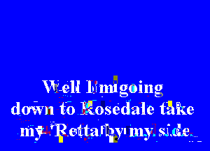 W421! Limlgoing
doivn t?) Kosedaie take
.niy ?.ezttalPiyl myisider.