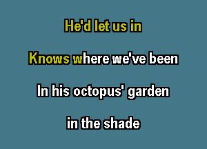 He'd let us in

Knows where we've been

In his octopus' garden

in the shade