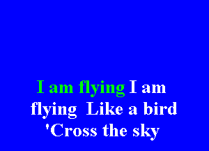 I am flying I am
flying Like a bird
'Cross the sky