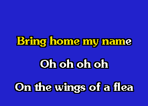 Bring home my name

Ohohohoh

On the wings of a flea