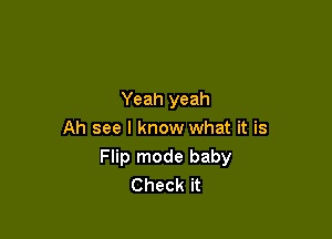 Yeah yeah

Ah see I know what it is
Flip mode baby
Check it