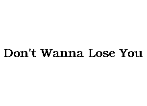 Don't Wanna Lose You