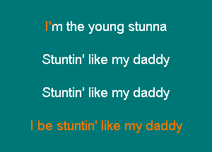 I'm the young stunna
Stuntin' like my daddy

Stuntin' like my daddy

I be stuntin' like my daddy