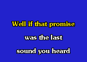 Well if that promise

was the last

sound you heard
