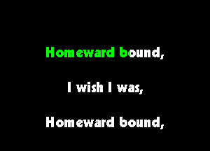 Homeward bound,

I wish I was,

Homeward bound,