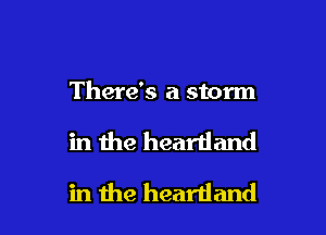 There's a storm

in the heartland

in die heartland