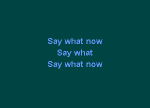 Say what now
Say what

Say what now