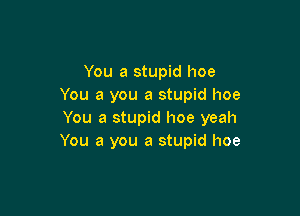 You a stupid hoe
You a you a stupid hoe

You a stupid hoe yeah
You a you a stupid hoe