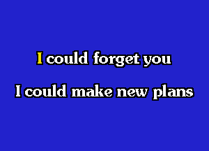 I could forget you

Icould make new plans