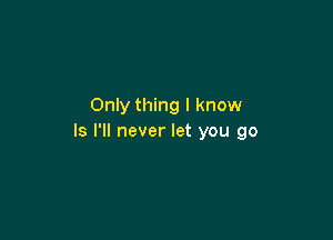 Only thing I know

Is I'll never let you go