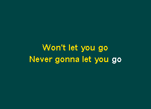 Won't let you go

Never gonna let you go