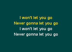 I won't let you go
Never gonna let you go

I won't let you go
Never gonna let you go