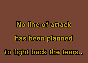 No line of attack

has been planned

to fight back the teara.