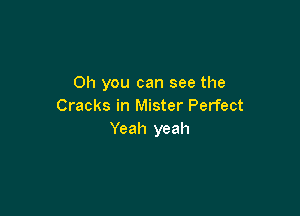 Oh you can see the
Cracks in Mister Perfect

Yeah yeah