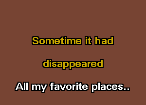 Sometime it had

disappeared

All my favorite places..