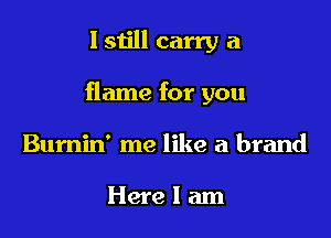 l siill carry a

flame for you

Burnin' me like a brand

Here I am
