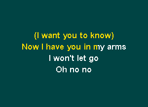 (I want you to know)
Now I have you in my arms

I won't let go
Oh no no