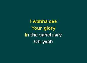 I wanna see
Your glory

In the sanctuary
Oh yeah