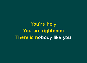 You're holy
You are righteous

There is nobody like you