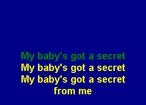 My baby's got a secret

My baby's got a secret

My baby's got a secret
from me