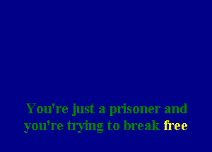 You're just a prisoner and
you're trying to break free