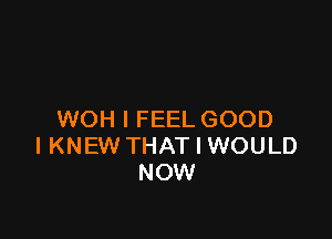 WOH I FEEL GOOD

IKNEW THAT I WOULD
NOW