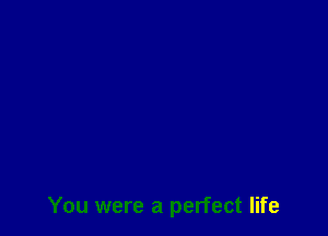 You were a perfect life