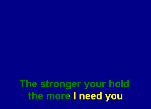 The stronger your hold
the more I need you