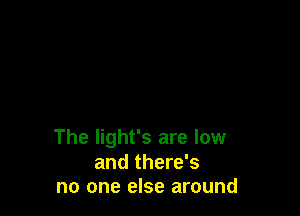 The light's are low

and there's
no one else around