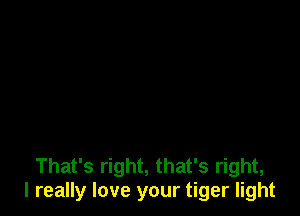That's right, that's right,
I really love your tiger light