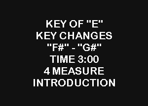 KEYOFE'
KEYCHANGES
IIF II - IIG II

WME3QO
4MEASURE
INTRODUCHON