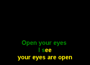Open your eyes
I see
your eyes are open