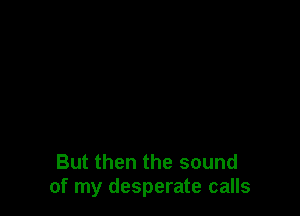 But then the sound
of my desperate calls