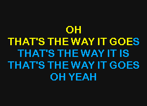 0H
THAT'S TH E WAY IT GOES
THAT'S TH E WAY IT IS
THAT'S TH E WAY IT GOES
OH YEAH