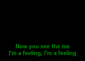 Now you see the me
I'm a feeling, I'm a feeling