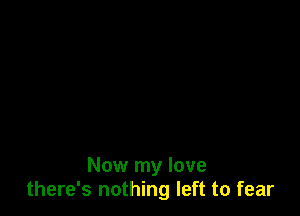 Now my love
there's nothing left to fear