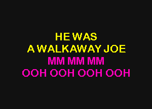 HE WAS
A WALKAWAY JOE