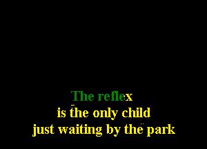 The reflex
is the only child
just waiting by the park