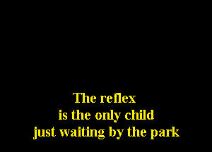 The reflex
is the only child
just waiting by the park