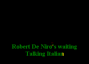 Robert De Nirds waiting
Talking Italian