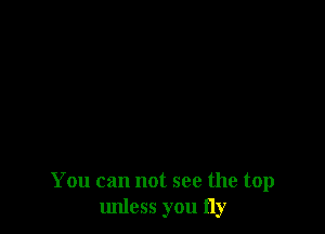 You can not see the top
unless you fly