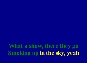 What a show, there they go
Smoking up in the sky, yeah