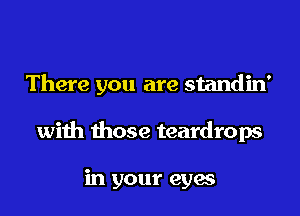 There you are standin'

with those teardrops

in your eyes