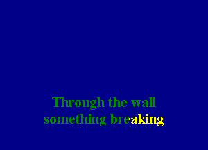 Through the wall
something breaking