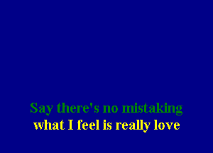 Say there's no mistaking
what I feel is really love