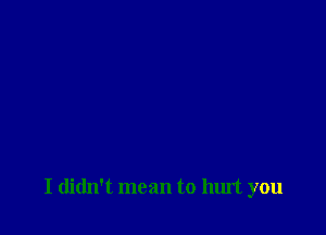 I didn't mean to hurt you
