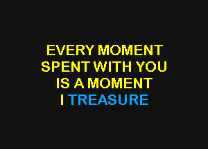 EVERY MOMENT
SPENT WITH YOU

IS AMOMENT
ITREASURE