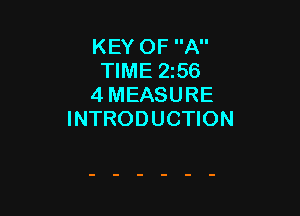 KEY OF A
TIME 256
4 MEASURE

INTRODUCTION