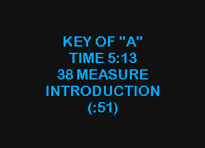 KEY OF A
TIME 5z13

38 MEASURE
INTRODUCTION
(5'!)